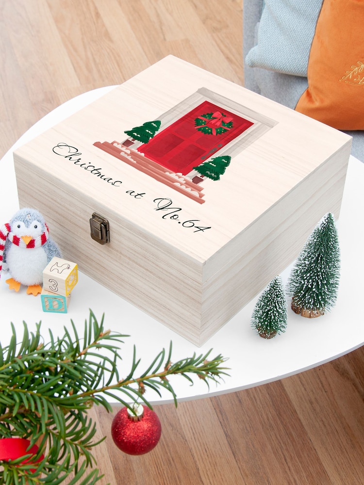 Personalised Festive Door Christmas Box by Treat Republic - Image 1 of 5 Personalised Festive Door Christmas Box by Treat Republic - Image 1 of 5