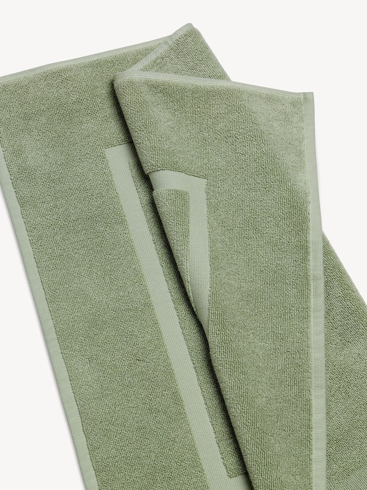 Christy Thyme Green Organic Cotton 850GSM Bath Mat - Image 3 of 3