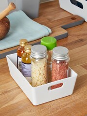Wham Set of 5 White Small Studio Small Rectangle Plastic Storage Baskets - Image 2 of 2