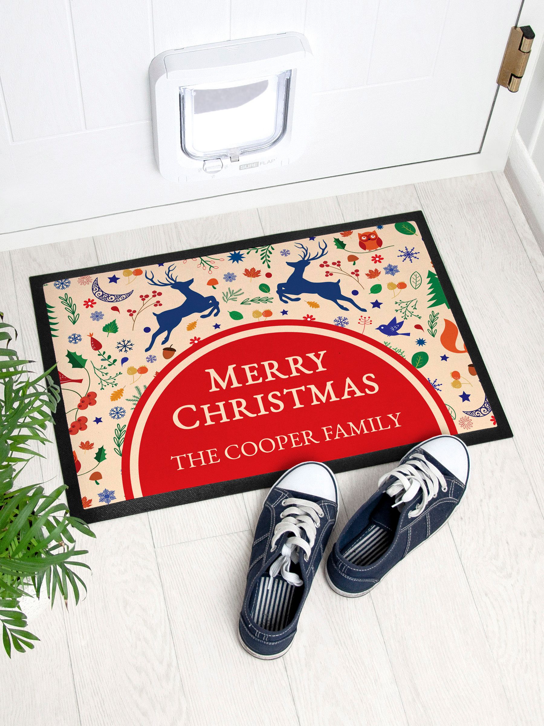 Treat Republic Festive Reindeer Christmas Indoor Doormat by Treat Republic