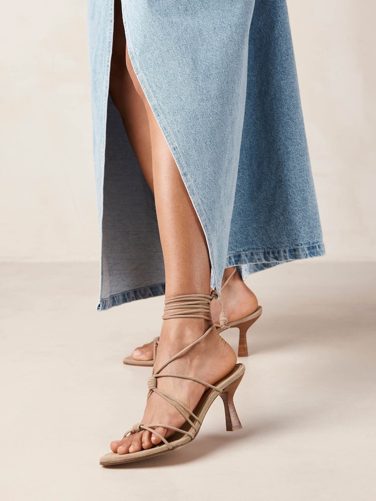 Alohas Nude Belinda Suede Sandals - Image 1 of 5
