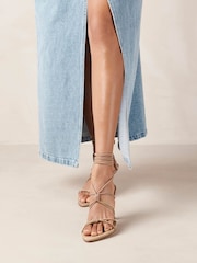 Alohas Nude Belinda Suede Sandals - Image 2 of 5