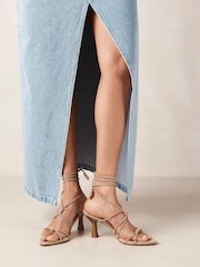 Alohas Nude Belinda Suede Sandals - Image 3 of 5