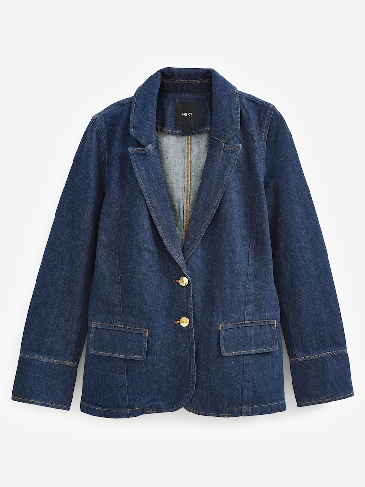 Denim Rinse Single Breasted Blazer - Image 5 of 5