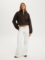 Cotton On Brown Luxe Tuck Hem Bomber Jacket - Image 1 of 4