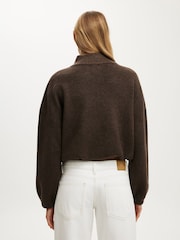 Cotton On Brown Luxe Tuck Hem Bomber Jacket - Image 3 of 4