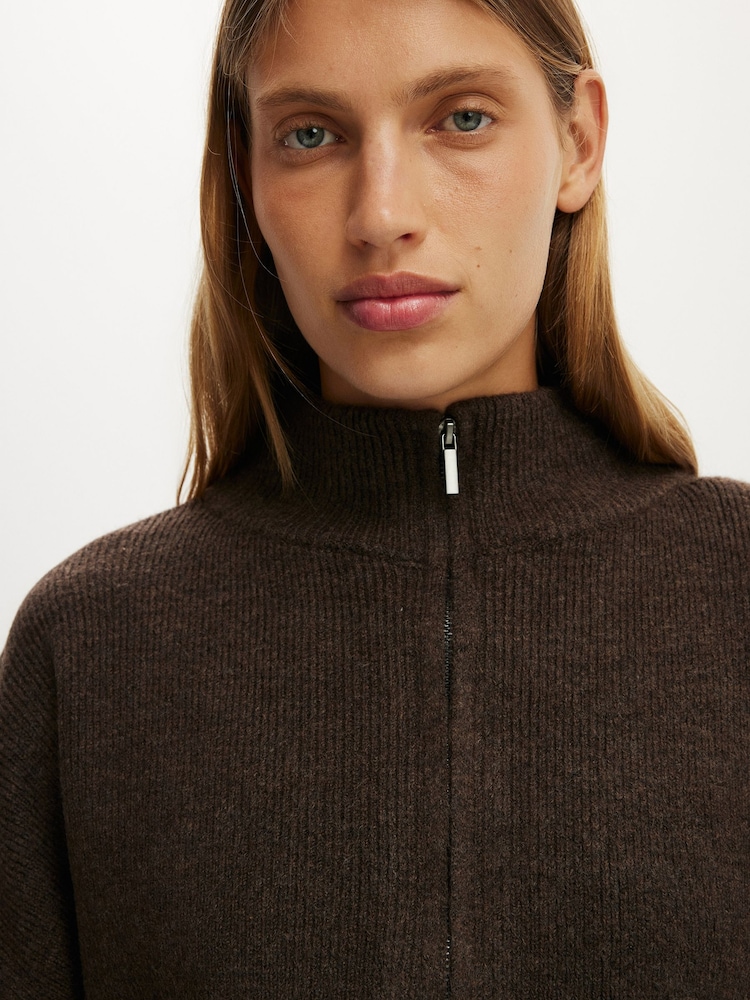 Cotton On Brown Luxe Tuck Hem Bomber Jacket - Image 4 of 4 Cotton On Brown Luxe Tuck Hem Bomber Jacket - Image 4 of 4