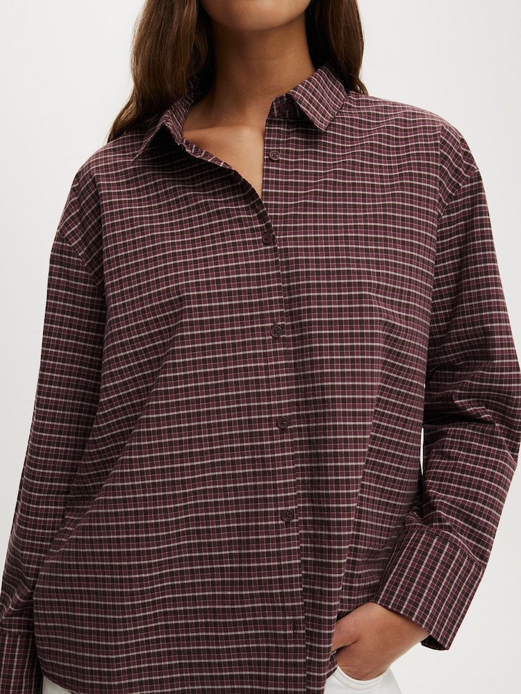 Cotton On Red Sloane Oversized Shirt - Image 4 of 4 Cotton On Red Sloane Oversized Shirt - Image 4 of 4