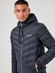 Armani Exchange Navy Hooded Padded Jacket - Image 3 of 5
