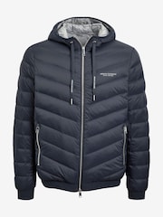 Armani Exchange Navy Hooded Padded Jacket - Image 5 of 5