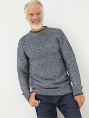 FatFace Blue Dawlish Denim Crew Jumper - Image 1 of 5