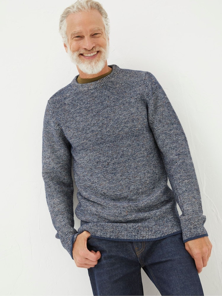 FatFace Blue Dawlish Denim Crew Jumper - Image 1 of 5
