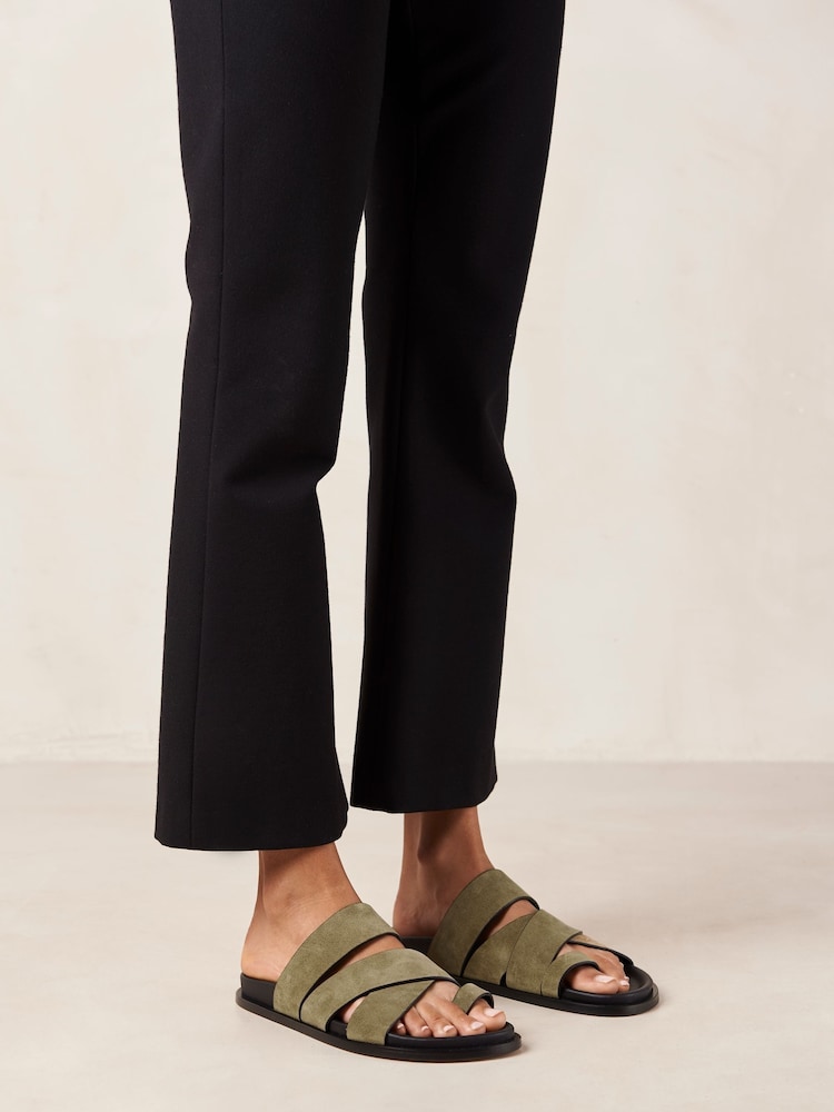Alohas Green Suede Harllow Soft Sandals - Image 1 of 6