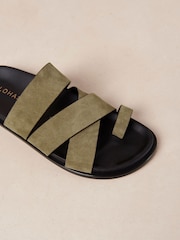 Alohas Green Suede Harllow Soft Sandals - Image 6 of 6