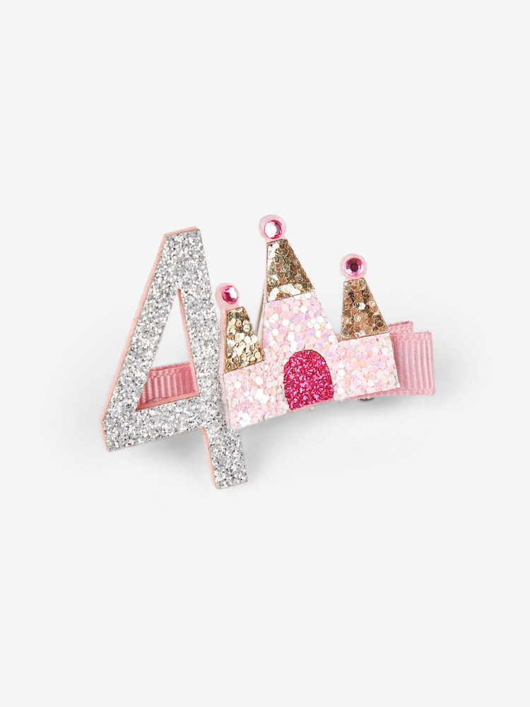 JoJo Maman Bébé Pink Pastel 5th Birthday Glitter Clip - Image 1 of 3 JoJo Maman Bébé Pink Pastel 5th Birthday Glitter Clip - Image 1 of 3