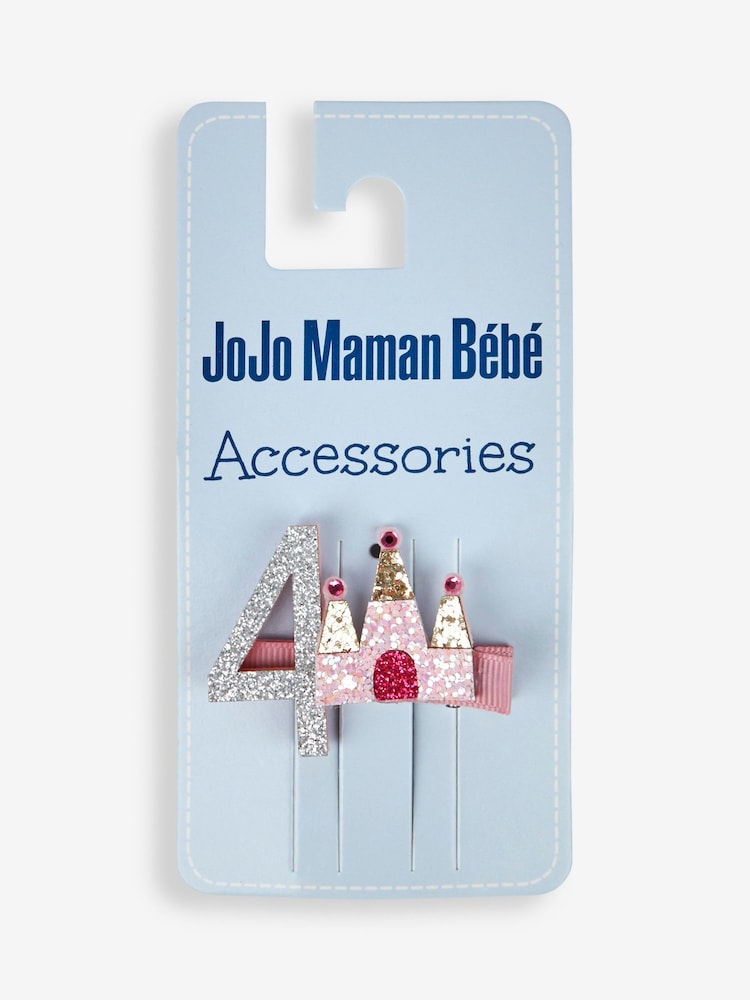 JoJo Maman Bébé Pink Pastel 5th Birthday Glitter Clip - Image 3 of 3 JoJo Maman Bébé Pink Pastel 5th Birthday Glitter Clip - Image 3 of 3