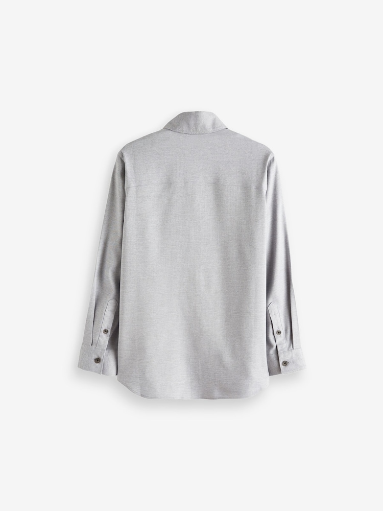 Grey Soft Touch Smart Long Sleeve Shirt (3-16yrs) - Image 2 of 3