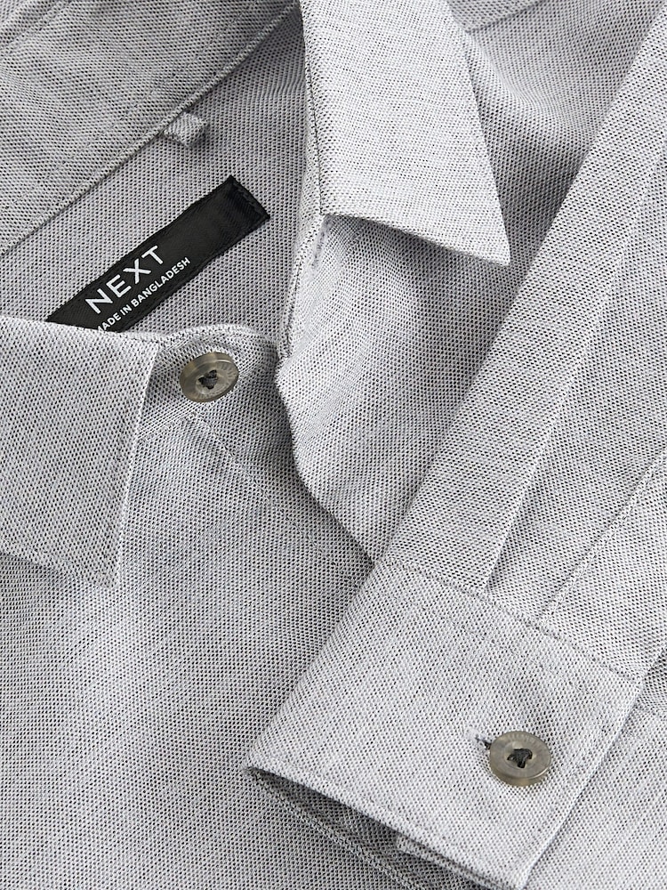 Grey Soft Touch Smart Long Sleeve Shirt (3-16yrs) - Image 3 of 3