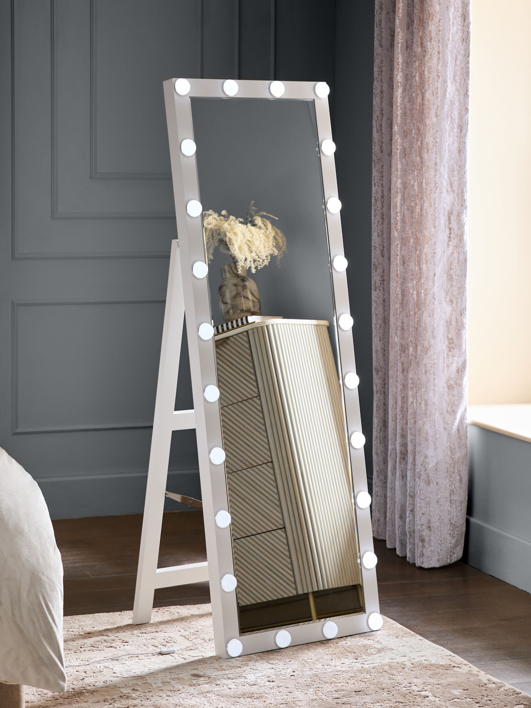 Buy White Hollywood Light Up Freestanding Mirror from the Next UK online shop