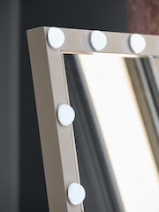 White Hollywood Light Up Freestanding Mirror - Image 6 of 9