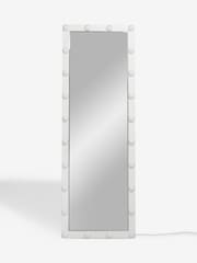 White Hollywood Light Up Freestanding Mirror - Image 7 of 9