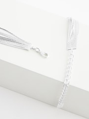 Silver Tone Snake Chain Multi Row Necklace - Image 5 of 5