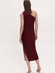 Mango Red Asymmetric Dress with Stone Detail - Image 2 of 7