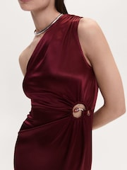 Mango Red Asymmetric Dress with Stone Detail - Image 5 of 7