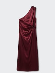 Mango Red Asymmetric Dress with Stone Detail - Image 6 of 7