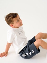 Baker by Ted Baker Navy/White 100% Cotton T-Shirt and Shorts Set - Image 3 of 7