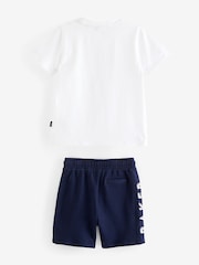 Baker by Ted Baker Navy/White 100% Cotton T-Shirt and Shorts Set - Image 5 of 7