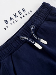 Baker by Ted Baker Navy/White 100% Cotton T-Shirt and Shorts Set - Image 7 of 7