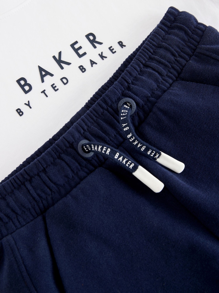 Baker by Ted Baker Navy/White 100% Cotton T-Shirt and Shorts Set - Image 7 of 7