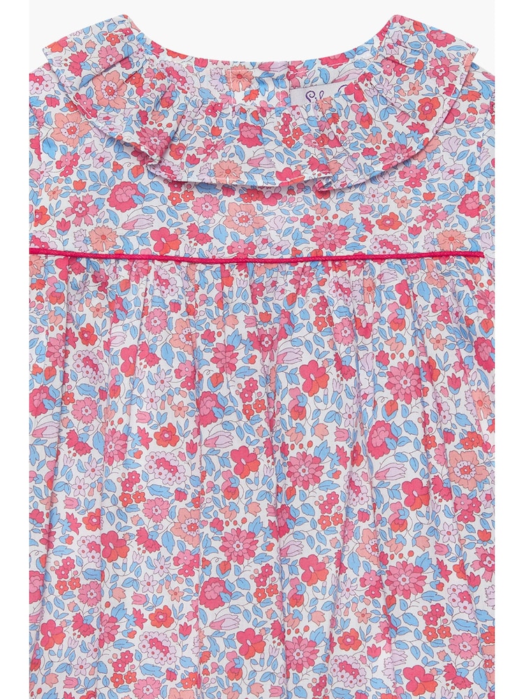 Trotters London Red Little Liberty Print Theresa Floral Cotton Willow Dress - Image 4 of 4