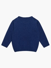 Trotters London Denim Blue Little Marl Digby Digger Jumper - Image 3 of 4