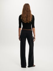 Cotton On Black Honey Fold Over Trousers - Image 2 of 5