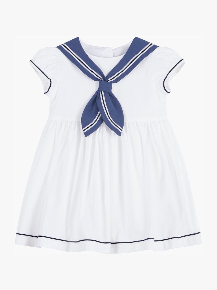 Trotters London Little Pale Philippa Sailor 100% Cotton Dress - Image 1 of 3