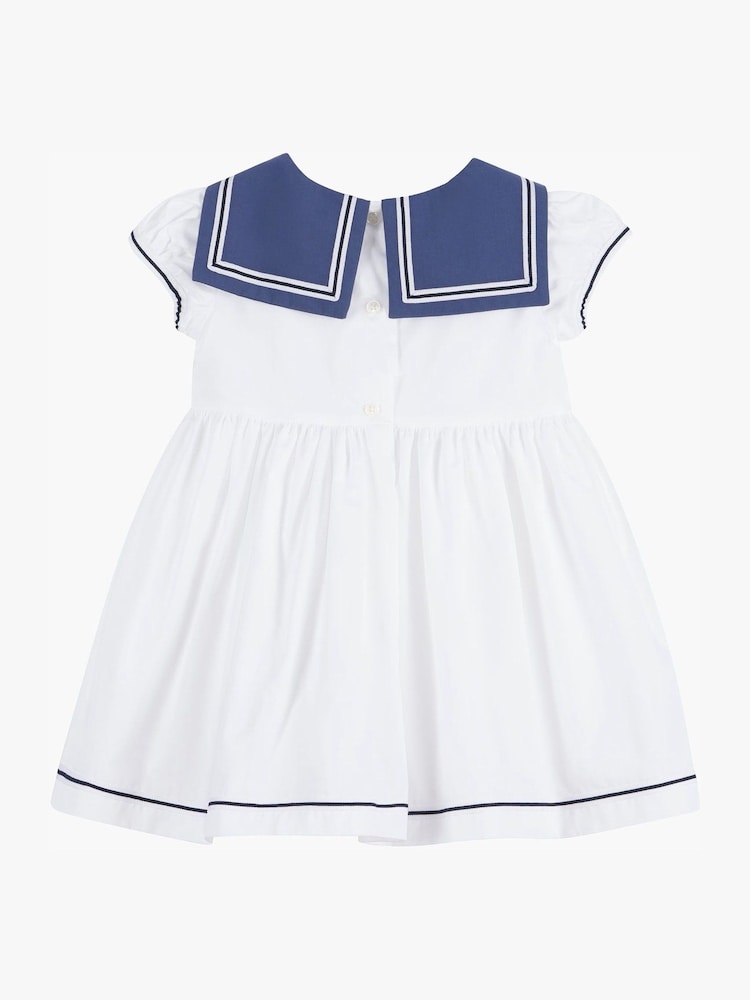 Trotters London Little Pale Philippa Sailor 100% Cotton Dress - Image 2 of 3