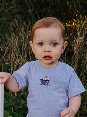 Trotters London Blue Little Marl Tugboat T-Shirt - Image 1 of 4