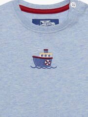 Trotters London Blue Little Marl Tugboat T-Shirt - Image 4 of 4