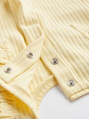 Blue/Yellow Frill Shoulder Baby Short Sleeve Bodysuits 2 Pack - Image 9 of 9