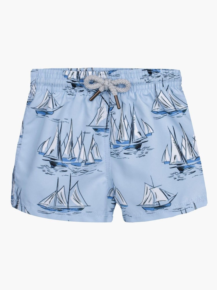 Trotters London Blue Little Sailboat Swimshorts - Image 1 of 3