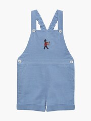 Trotters London Linen Blend Blue Little French Guardsman Atticus Bib Shorts - Image 2 of 4