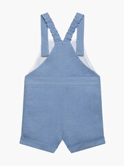 Trotters London Linen Blend Blue Little French Guardsman Atticus Bib Shorts - Image 3 of 4