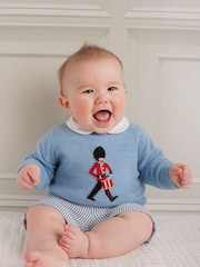 Trotters London Blue Little Marl Drumming Guardsman Jumper - Image 1 of 4