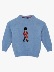 Trotters London Blue Little Marl Drumming Guardsman Jumper - Image 2 of 4