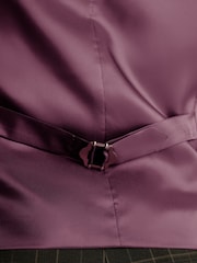 Burgundy Regular Fit Velvet Waistcoat - Image 6 of 10