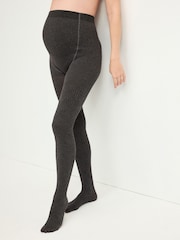 Black Maternity Cable Knit Tights - Image 1 of 3