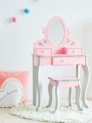 Teamson Home Pink Kids Baby Doll Wooden Play Changing Station Set - Image 1 of 4