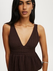 Cotton On Brown Greta Babydoll Tank Top - Image 4 of 4
